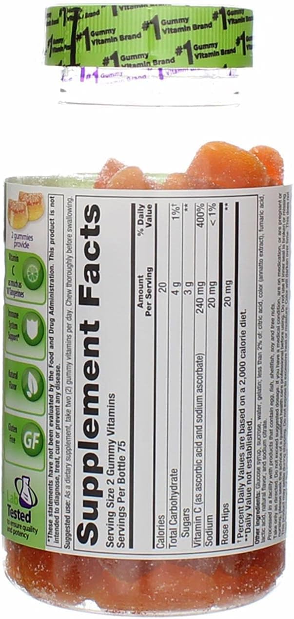VitaFusion Power C Gummy Vitamins for Adults Absolutely Orange - 150 ct, Pack of 6