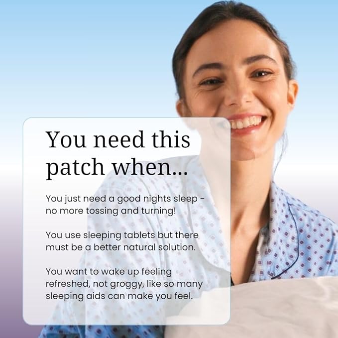 The Patch Remedy Sleep Patches with Lavender - 30 Topical Patches for Better Sleep with Magnesium Glycinate, Valerian Root Extract, Passionflower & Hops, Waterproof, 12 Hours, Transdermal Support