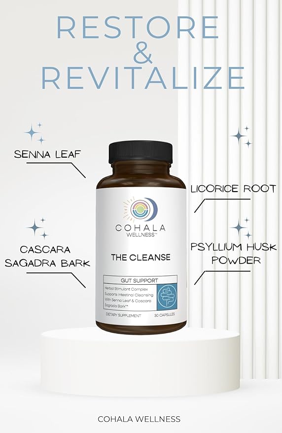 The Cleanse - 15 Day Prebiotics Colon Cleanser & Detox Fiber Supplement Natural Laxatives MCT Oil Keto - 30 Capsules