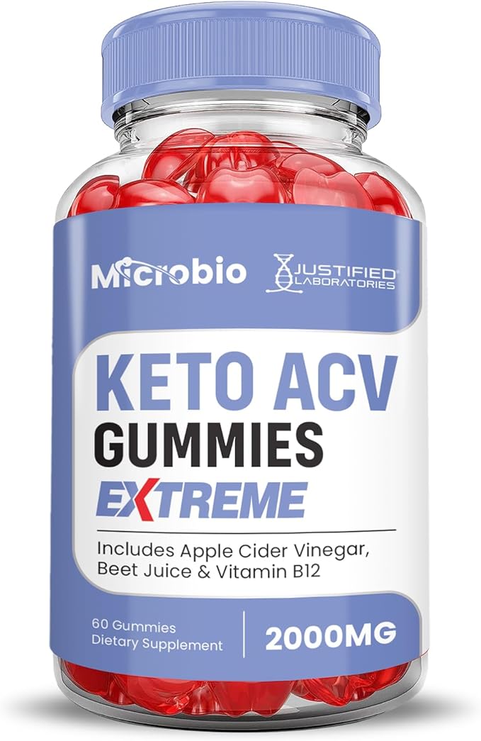 (5 Pack) Microbio Keto ACV Gummies Extreme 2000MG Micro Bio Keto Gummies Apple Cider Vinegar Formulated with Pomegranate Beet Juice Powder B12 Vegan Non GMO 300 Gummys