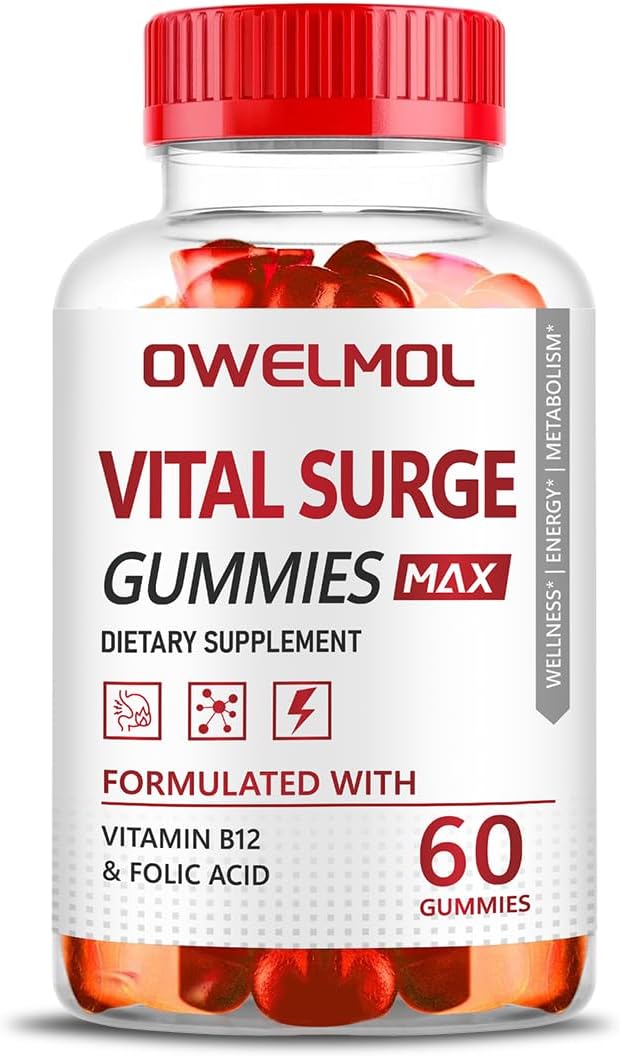 Vital Surge Gummies for Men Supplement, Vital Surge MAX Strength VitalSurge Advanced Formula, VitalSurge Advanced Health Wellness Support Gummies(60 Gummies)