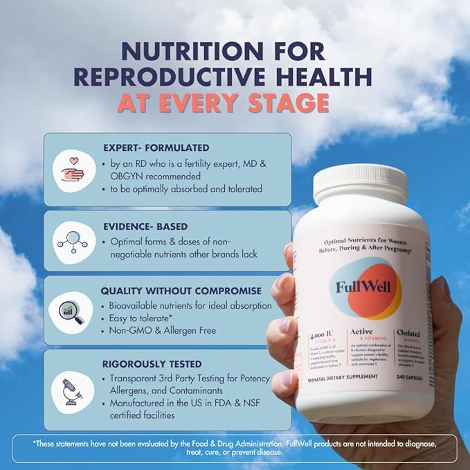 Prenatal Vitamins | Choline, folate, Vitamin D for fetal Growth, Brain Development | 26+ Vital Nutrients | Dietitian-Formulated, OBGYN Recommended, Non-GMO, 3rd Party Tested, 30 Servings