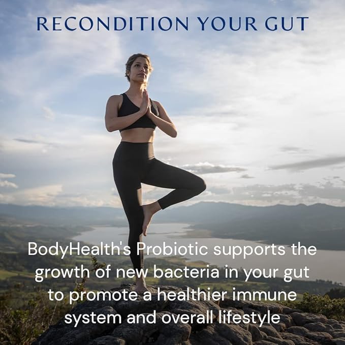 BodyHealth Probiotic Enhanced with PerfectAmino, Digestive Probiotic for Women and Men, Spore Based Probiotic with Bifidobacterium, Lactobacillus Salivarius, Lactobacillus Acidophilus (60 Capsules)