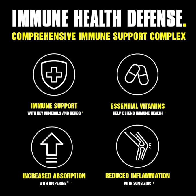 Animal Immune Pak - Zinc, Vitamin C, Vitamin D, Olive Leaf Extract, Black Pepper Extract and More, Immune Pill Packs, 30 Count