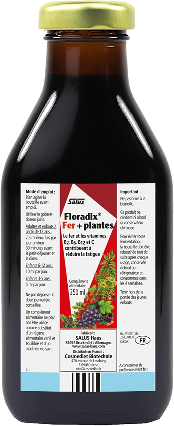 Floradix Liquid Iron and Vitamin Formula 250ml