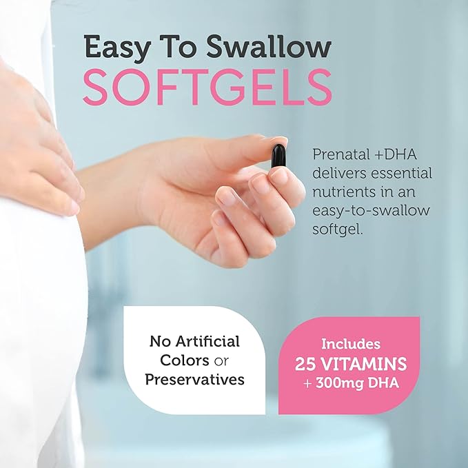 Zahler Prenatal Vitamin with DHA & Folate - DHA Supplements & Prenatal Multivitamin for Mother and Child - Kosher Prenatal DHA Prenatal Vitamins with Iron, Pre Natal Softgels (180 Count (Pack of 1))