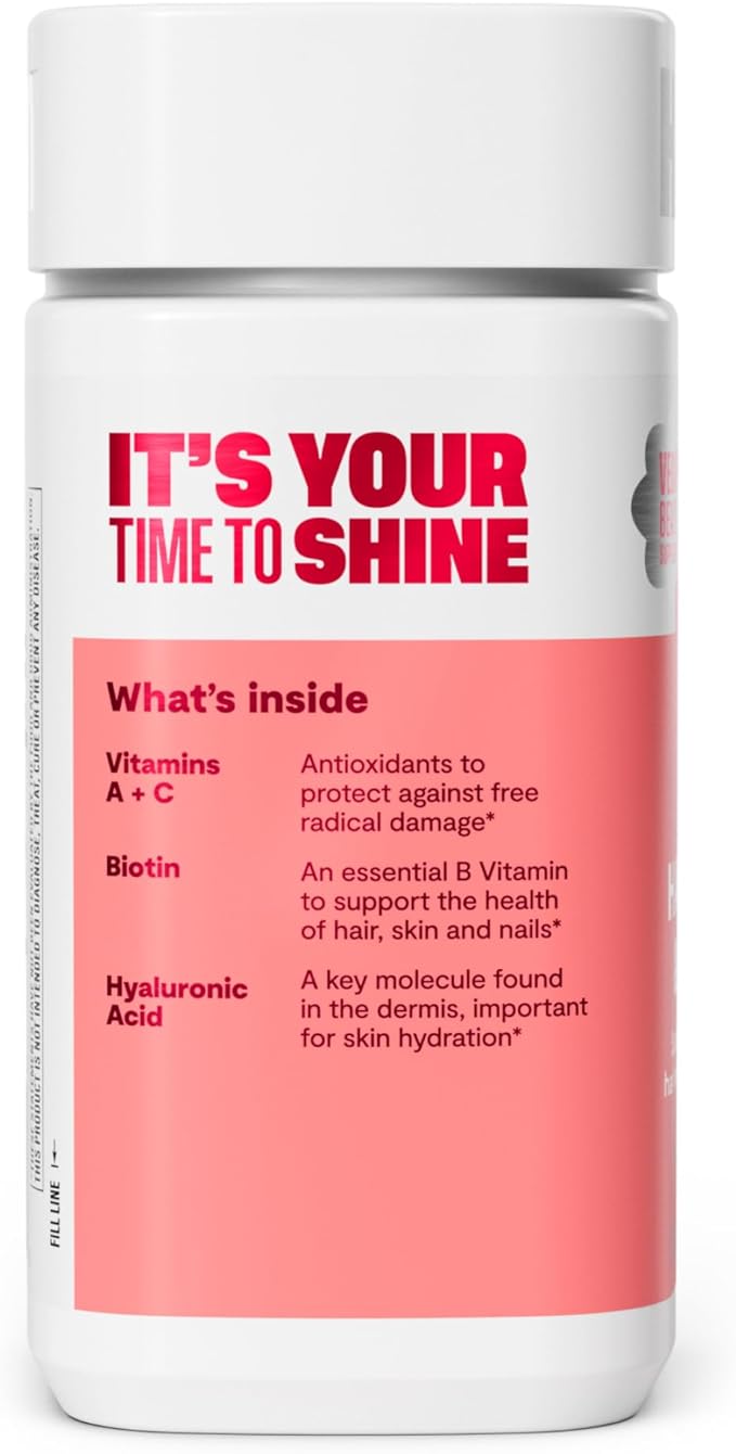 Habit Hair, Skin & Nails Supplement 2 Pack (120 Capsules) - New Look, Supports Skin Hydration, Hair & Nail Strength, Biotin 2000mcg, Vitamin A & C, Hyaluronic Acid, Rosehip, Vegan, Non-GMO