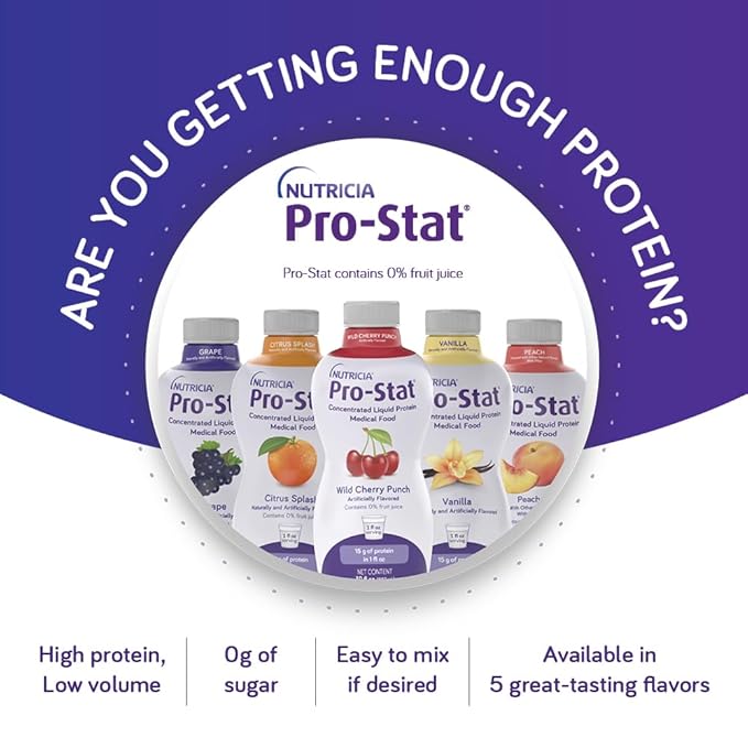 Pro-Stat Concentrated Liquid Protein Medical Food - Peach Flavor with Fiber, 30 Fl Oz Bottle