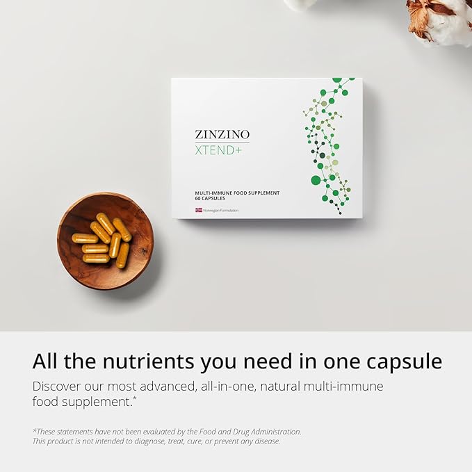 Xtend Plus Multi Immune Food Supplement with Essential Vitamins, Mineral & Vitamin C for Immune Support | No Synthetic | Increased Energy & Focus | Perfect for Men & Women (60 Capsules)