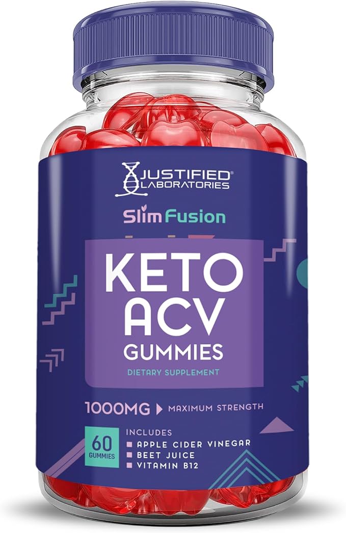 (2 Pack) Slim Fusion Keto ACV Gummies Advanced 1000MG Slimfusion Keto Gummies Formula Apple Cider Vinegar Formulated with Pomegranate Beet Juice Powder B12 Vegan Non GMO 120 Gummys