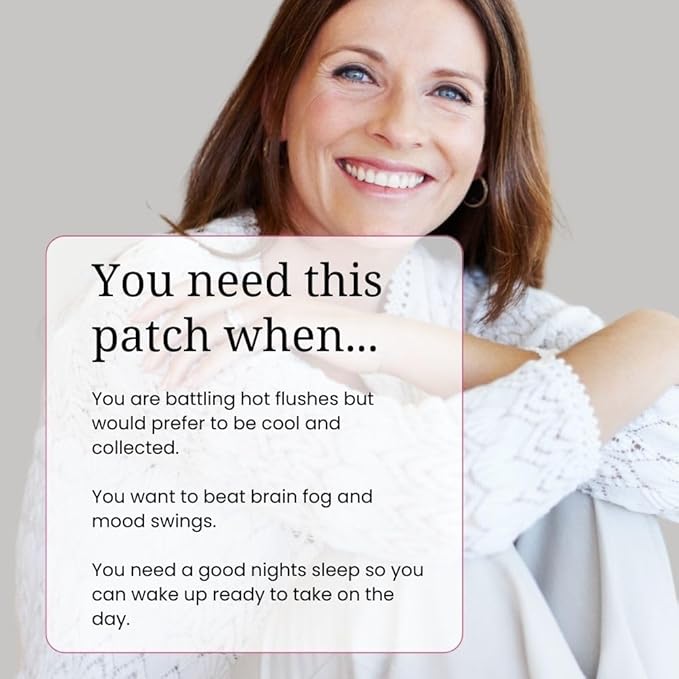 The Patch Remedy Menopause Patches - 30 Topical Menopause Relief for Women, Natural Hot Flash, Mood Support with Transdermal Gotu Kola, Damiana, Black Cohosh, Valerian, Skull Cap, Oat Seed, Ginger