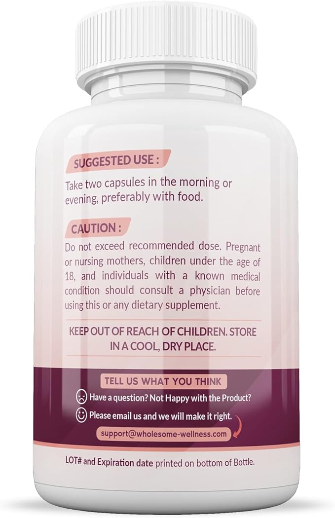 Wholesome Wellness Happy Formula Natural Formula Relief Supplement for Women & Men | 60 Capsules