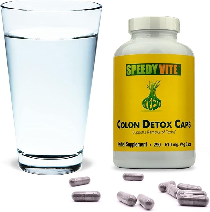 Colon Detox Supports Natural Removal of Toxins* Organic, Charcoal Psyllium Seed & Husk Flax Seed Apple Fiber/Pectin Slippery Elm Fennel- Powder in 230 Veg Caps
