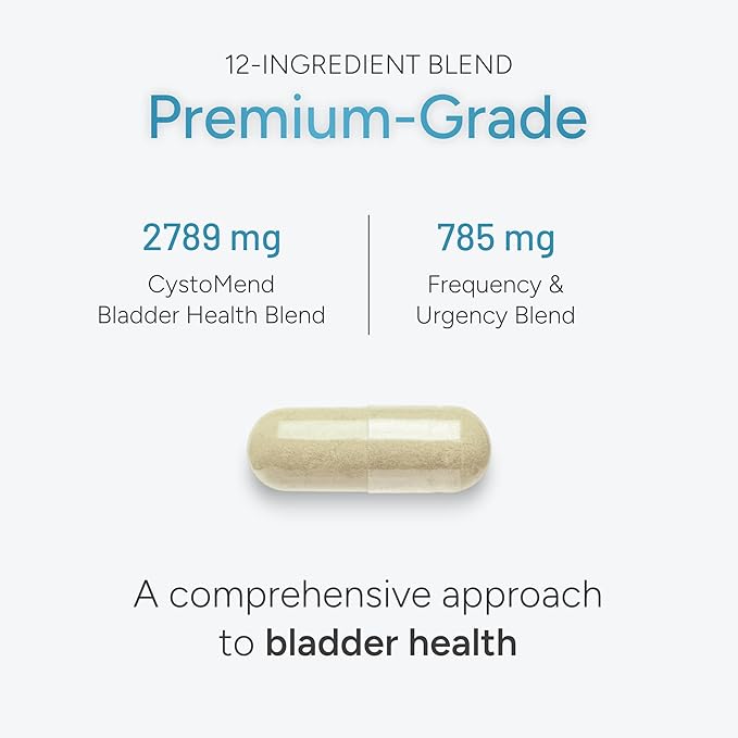 Bladder & Pelvic Discomfort Formula (High Potency) - Supports Less Flares & Urgency* - Premium Bladder Support for Women & Men - USA Manufactured & Third-Party Tested - 180 Capsules