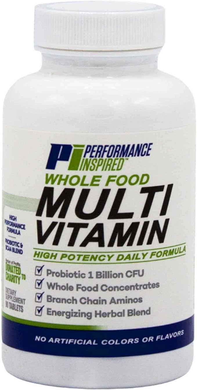 Performance Inspired Nutrition - Whole Food Multi Vitamin – 1 Billion CFU Probiotics – BCAAs – Energizing Herbal Complex - 90 Count (Pack of 1)