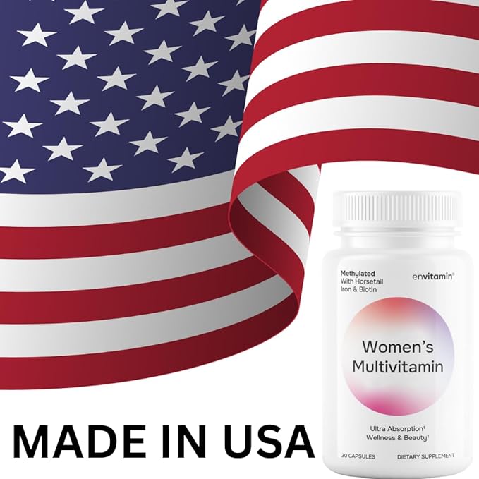Womens Multivitamin Multimineral Horsetail, Iron, Biotin Complex with L Methylfolate for Ultra Absorption