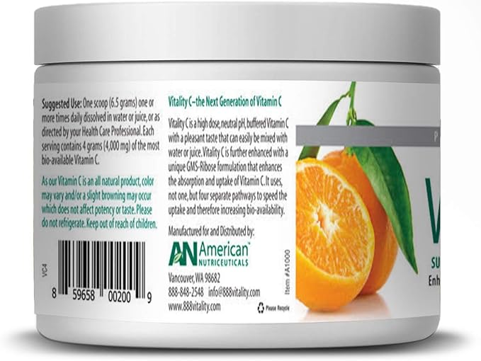 Vitamin C Powder - Supplement for Immune Support - Natural, Sugar Free -Non-Acidic - No Upset Stomach - 4000mg