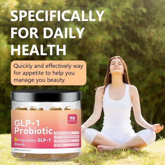 GLP-1 Gummies | GLP-1 Supplement, Berberine, Fiber Support GLP-1 Naturally, GLP-1 Probiotic Gummies for Adult, Zero-Sugar, Pineapple Flavor(1PACK)