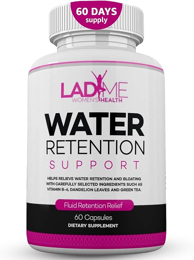 Water Retention Pills for Women Bloating Relief with Vitamin B6, Dandelion & Green Tea Natural Diuretic for Water Draining, Bloating & Swelling Detox Capsules - 60 Caps (2 Months Supply) - by LadyMe