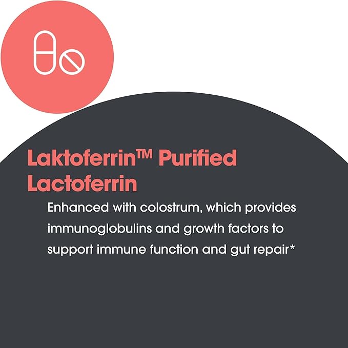 Allergy Research Group Laktoferrin with Colostrum Supplement - Lactoferrin, Bovine Colostrum, Immunoglobulin, Lysozyme, IgG, IGA, IgM, Vegetable Capsules - 90 Count