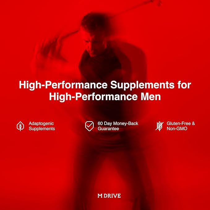 Mdrive Classic Testosterone Booster for Men, Support Healthy Prostate, Eyes, Joint, Energy, Stress Relief, KSM-66 Ashwagandha, Beta-Sitosterols, 60ct.