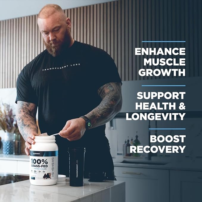 Transparent Labs Grass-Fed Whey Protein Isolate - Natural Flavor, Gluten Free Whey Protein Powder w/ 28g of Protein per Serving & 9 Essential Amino Acids - 30 Servings, Milk Chocolate