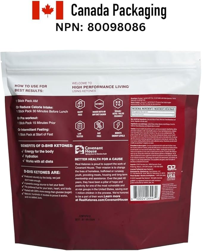 Real Ketones BHB Exogenous Ketones Drink Mix Packets Keto Electrolytes Powder Packets No Sugar with 4 Main Fasting Electrolytes Plus Hydrating Patented Keto BHB - 30 Count Mixed Berry Caffeine