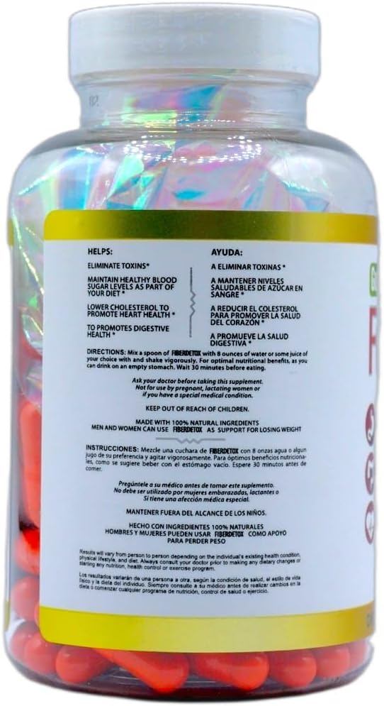 Colon Cleanser Fiber Detox Eliminate Toxins, Constipation Relief, Improve Digestion 90 Capsules - 30 Day Supply