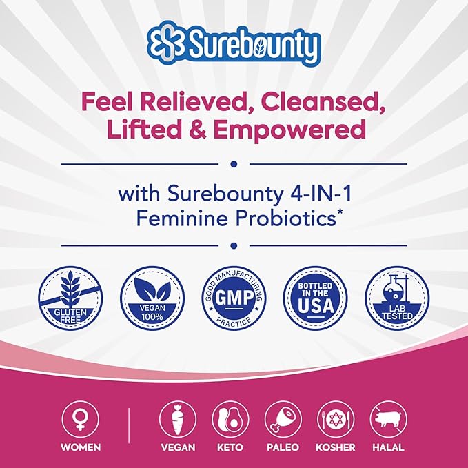 Probiotics for Women, 120 Billion CFU 34 Strains, Prebiotics, Digestive Enzymes, Cranberry, 4-in-1 Feminine Probiotic, Digestive, Vaginal, Immune Support, 60ct (Pack of 2)
