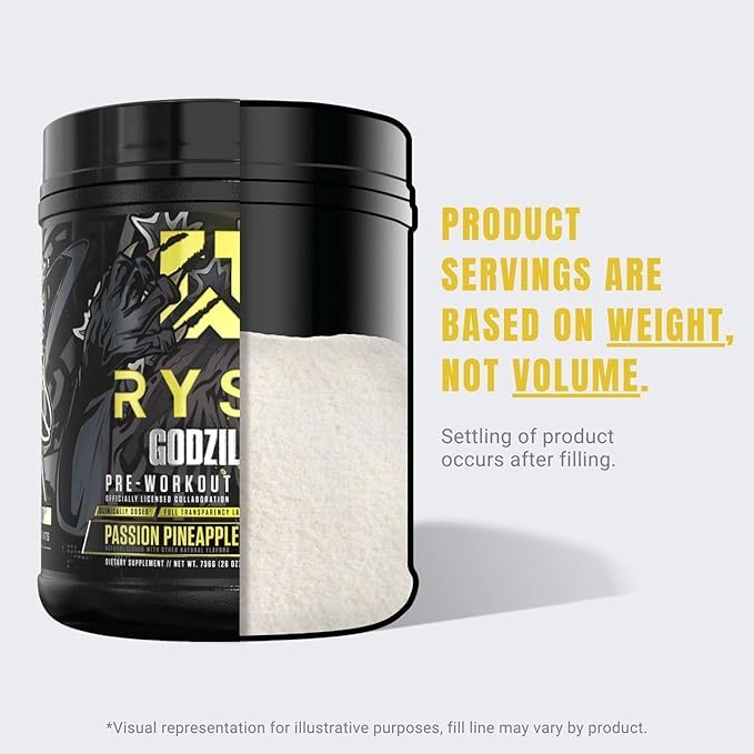 Ryse Noel Deyzel x Godzilla Pre Workout | Intense Pumps, Energy, & Focus | Citrulline & Beta Alanine | 400mg Total Caffeine | 40 Servings (Passion Pineapple)