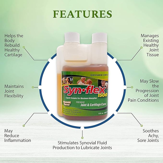 1500 - Liquid Glucosamine Juice Formula - Helps Support Joint, Cartilage Health - Chondroitin Sulfate Drink Supplement for Men, Women - Mandarin Orange Flavor (32 Day Supply)