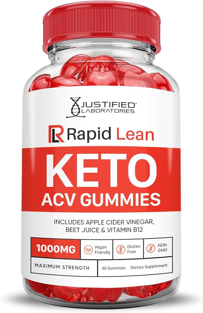 (2 Pack) Rapid Lean Keto ACV Gummies Advanced Formula 1000MG Rapid Lean Keto Gummies Apple Cider Vinegar Formulated with Pomegranate Beet Juice Powder B12 Vegan Non GMO 120 Gummys
