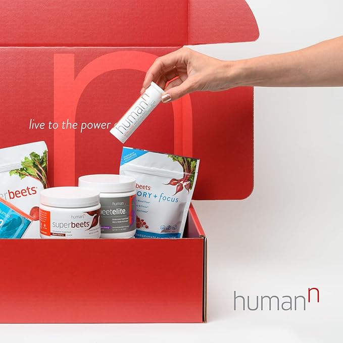 humanN SuperBeets Beet Root Powder - Nitric Oxide Supplement for Heart Health, Circulation & Blood Pressure Support - Non-GMO Superfood, Beetroot Powder Black Cherry, 30 Servings