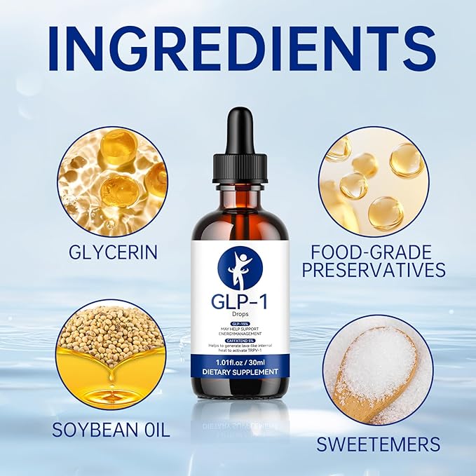 GLP-1 Drops, GLP-1 Supplement Drops for Men and Women ((2 Pack, 2.02 Fl Oz))