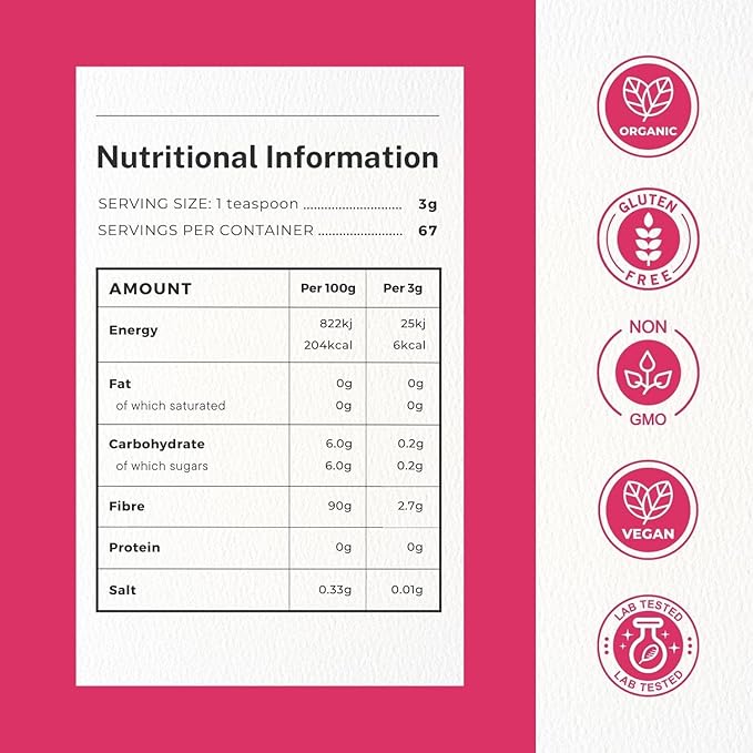 SLIMITUM Organic Inulin Powder (Agave) - 01 Pack Inulin Prebiotic Fiber for Colon and Gut Health, Premium Quality, Intestinal Support - 400g