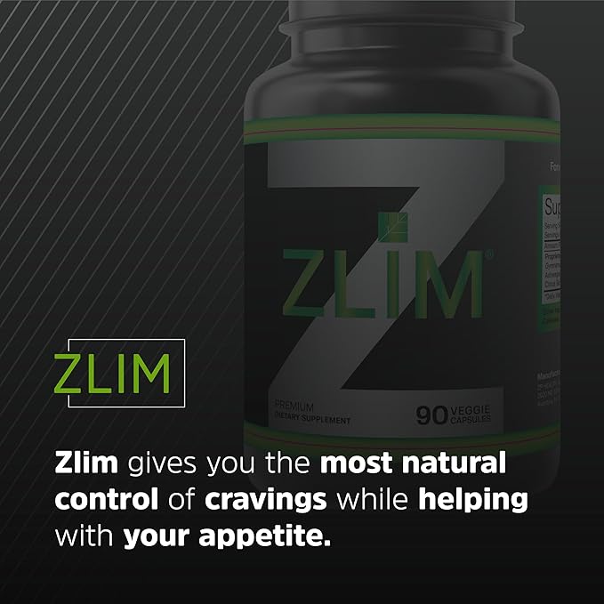 Zlim Appetite & Weight Control Dietary Supplement for Men and Women – Increase Fiber and Antioxidant Intake, Energy Booster, All Natural Ingredients (90 Veggie Capsules)