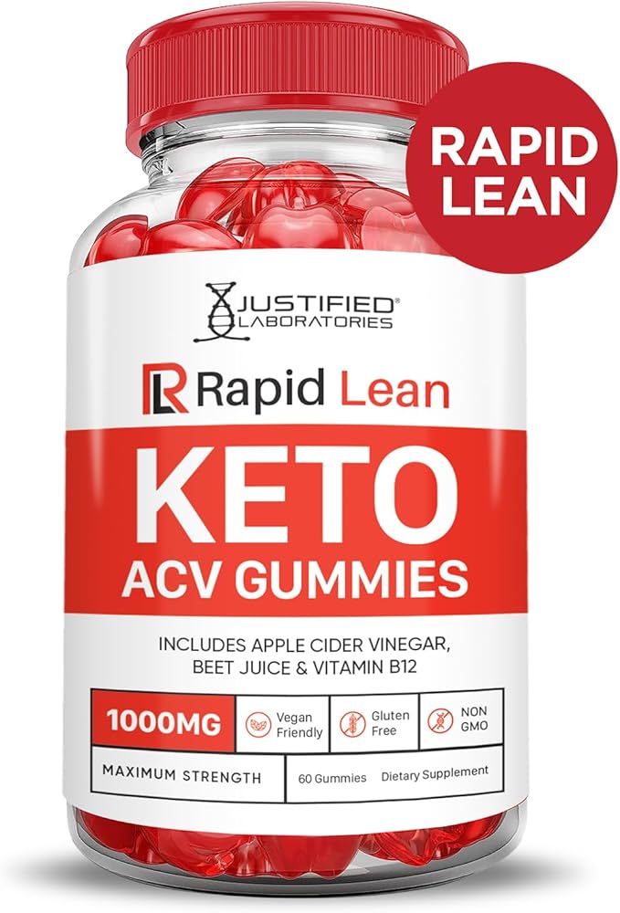 (2 Pack) Rapid Lean Keto ACV Gummies Advanced Formula 1000MG Rapid Lean Keto Gummies Apple Cider Vinegar Formulated with Pomegranate Beet Juice Powder B12 Vegan Non GMO 120 Gummys