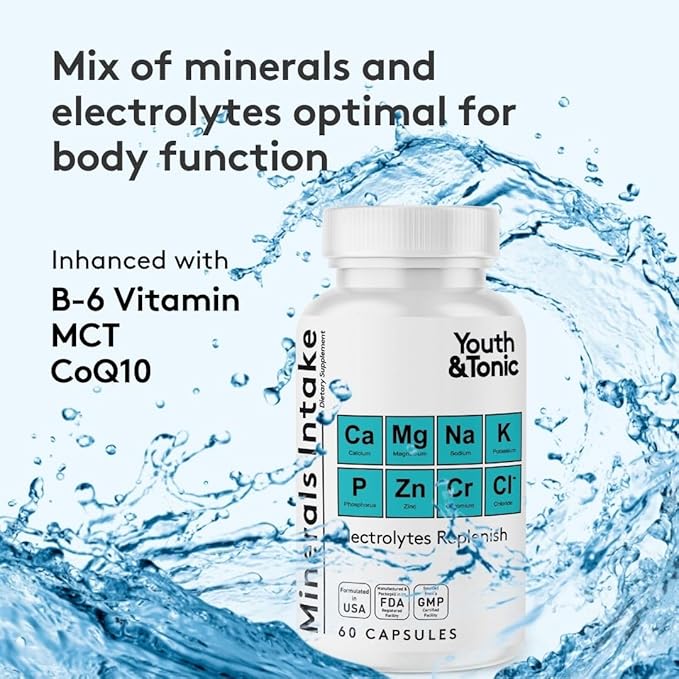 Water Weight Pills for Thin Waistline Belly Bloating Swelling & Temporary Water Retention + Electrolytes Replenish as Natural Diuretic Supplement for Woman & Men – 120 Capsules by Youth & Tonic