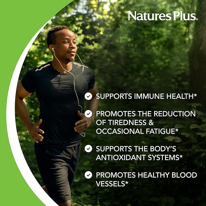 Natures Plus Vitamin C with Rose HIPS, Sustained Release - 1000 mg Ascorbic Acid, 60 Vegetarian Tablets -Gluten-Free - 60 Servings