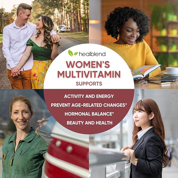 Women's Multivitamin with Biotin (Without Iron) - 20 Essential Vitamins and Minerals, Supports General Health, Energy & Immunity - 60 Capsules