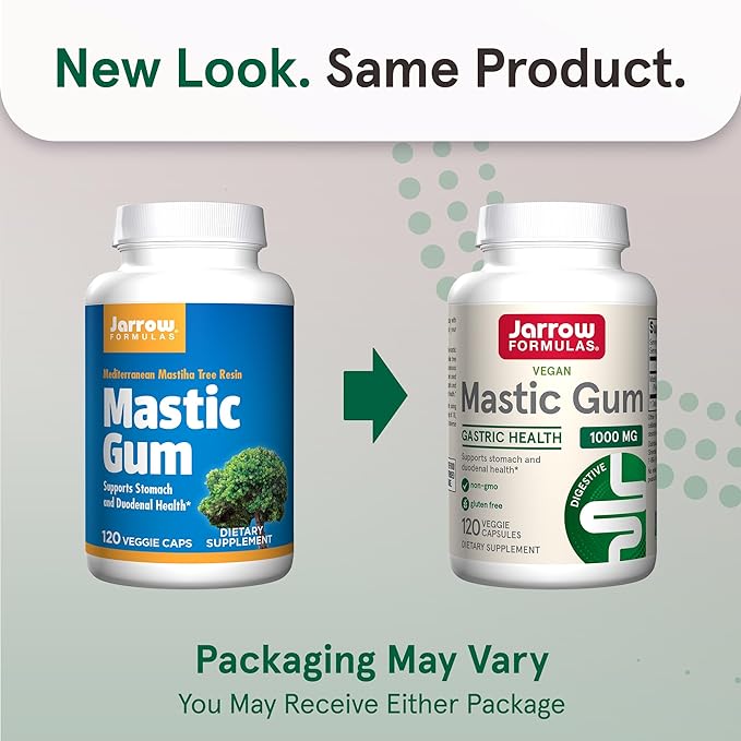 Jarrow Formulas Mastic Gum 1000 mg, Dietary Supplement for Gastrointestinal Health Support, 120 Veggie Capsules, 60 Day Supply, Pack of 12
