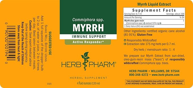 Herb Pharm Myrrh Liquid Extract for Immune System Support - 4 Ounce