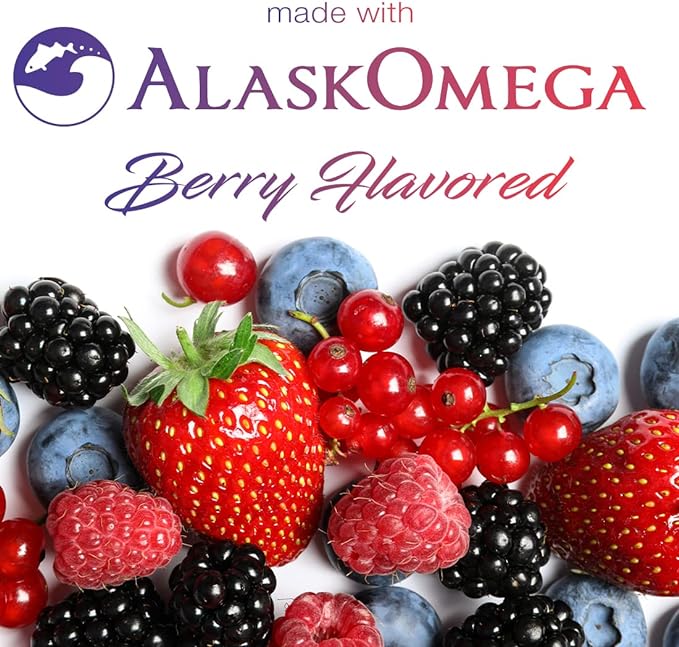 (3 Pack) Smarter Omega 3 Fish Oil, Berry Flavor, Burpless, Tasteless, 2000mg, DHA EPA Triple Strength Brain, Joint and Heart Support, Made with AlaskOmega®