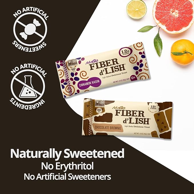 NuGo Fiber d'Lish Blondie, 12g High Fiber, 160 Calories, 16 Count