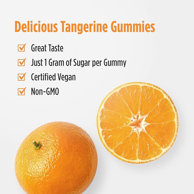 Nordic Naturals Vitamin C Extra Strength Gummies - Tangerine Flavor - 60 Gummies - 500 mg Vegan Vitamin C Supplement - Low-Sugar Immune-Support Gummies - 30 Servings