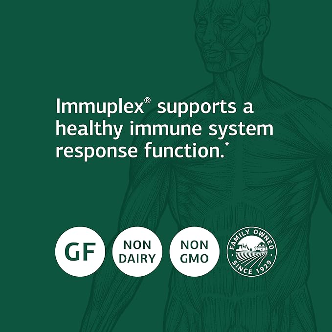 Standard Process Immuplex - Daily Immune Support Supplement with Folate, Iron, Vitamin C & Vitamin A - Mineral Supplement with Antioxidant Ingredients - 90 Capsules