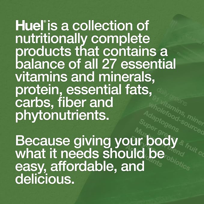 Huel Daily Greens Single Serve | Superfood Greens Powder | 91 Vitamins, Minerals, and Wholefood-Sourced Ingredients | Adaptogens, Antioxidants, Gut-Friendly Probiotics | 12 Pack…