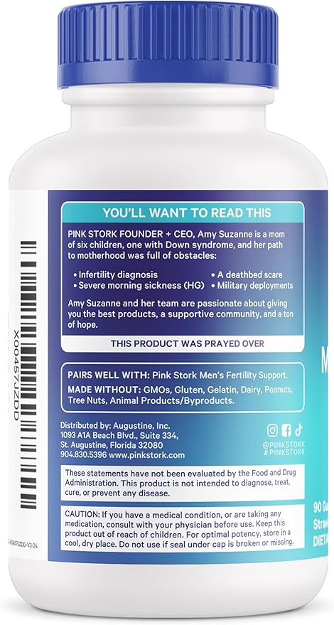 Blue Stork Fertility Supplement Gummies for Men - Male Prenatal Vitamins, Conception Support for Him - Reproductive Health, Hormonal Balance & Motility - 90 Count