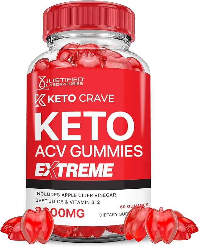 Keto Crave Keto ACV Gummies Extreme 2000MG Keto Crave Keto Gummies Advanced Formula Apple Cider Vinegar with Pomegranate Beet Juice Powder B12 Vegan Non GMO 60 Gummys