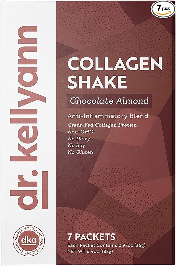 Dr. Kellyann Keto Chocolate Almond Shakes (7 Servings) – Grass-Fed Collagen Protein, Keto & Paleo-Friendly, Gluten-Free